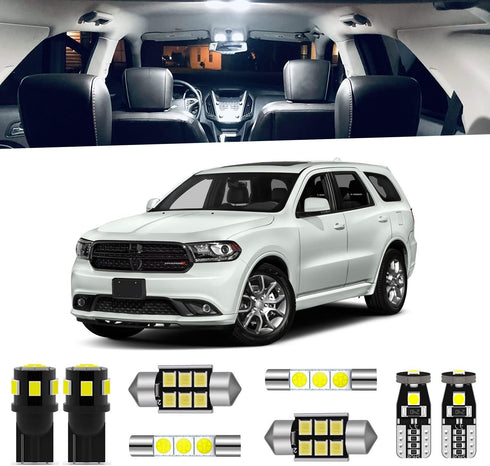15-Pieces Durango LED Interior Light Kit Package for Dodge Durango 2011 2012 2013 2014 2015 2016 2017 2018 2019 2020 2021 White LED Lighting Packa...