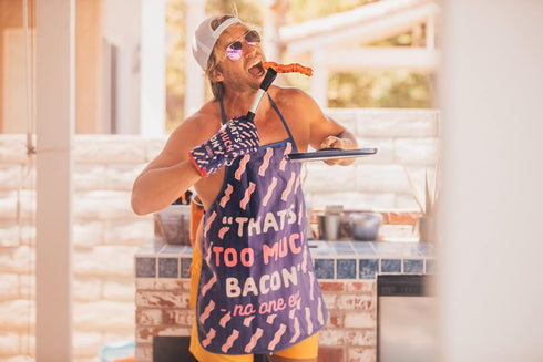 That's Too Much Bacon Sand No One Ever Funny Cooking Breakfast Kitchen Accessories Funny Graphic Kitchenwear Cool Food Novelty Cookware Blue Oven ...
