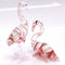 Flamingo Miniature Figurines Animals Hand Painted Blown Glass Art Bird Collectible Gift Decorate (2 Red White)...
