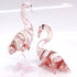 Flamingo Miniature Figurines Animals Hand Painted Blown Glass Art Bird Collectible Gift Decorate (2 Red White)...