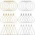 120 pcs Stainless Steel Beading Hoop Earring Finding Earring Components,Triangle Earring Scallop Earring Round Hoop Earring for DIY Jewelry Making...