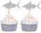 Pack of 24 Silver Shark Cupcake Toppers Boy's Birthday Party Decorations...