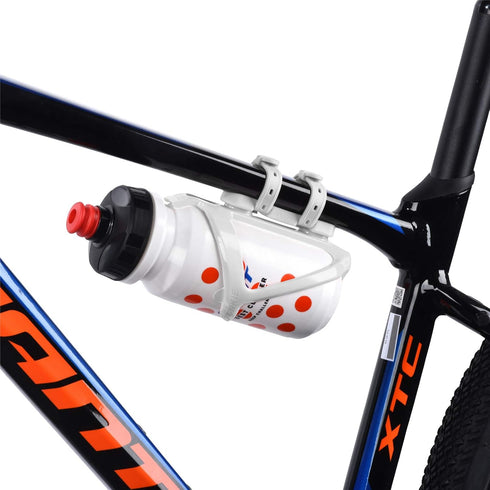 Bicycle Bottle Cages, Plastic Bike Bottle Holder with Cage Mounting Base (White)...