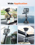 Suction Cup Mount for Gopro iPhone, Anti-Shake Metal Arm Car Camera Mount with 1/4 Thread & Phone Holder, Car Boat Windshield Window VLOG/Video Ho...