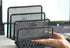 VANRA Small Letter Sorter Desktop File Holder Organizer Metal Mesh with 3 Vertical Upright Compartments (Black)...