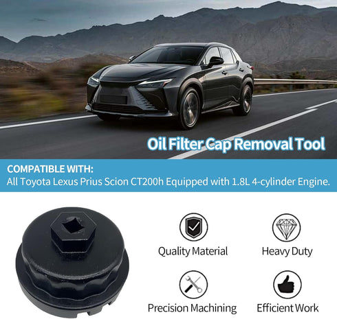 The 3+1 Notched Cap Oil Filter wrench tool IS suitable for some Toyota and Lexus models, such as Toyota GS300 IS part series, Lexus RX350, LS, GS ...