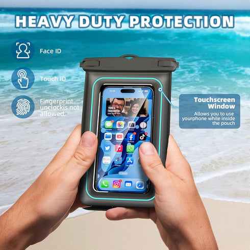 Waterproof Phone Pouch,IPX8 Universal Waterproof Case Underwater Dry Bag Compatible to iPhone 15 13 12 Pro Max SE2 11 Pro XR X 8 7 6s Plus Galaxy ...