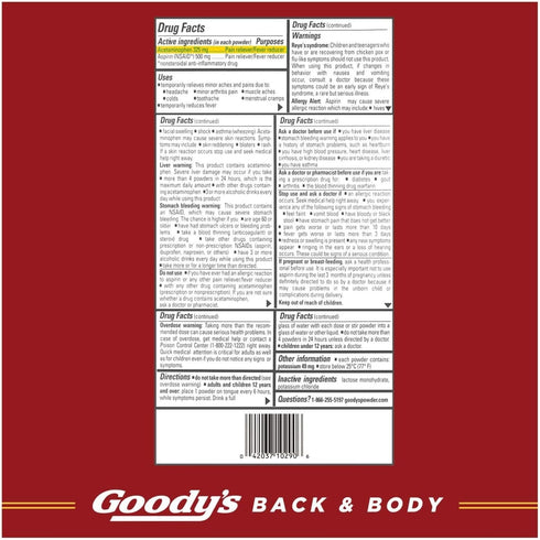Goody's Back and Body Pain Relief Powder, 24 ct (Pack of 1)...
