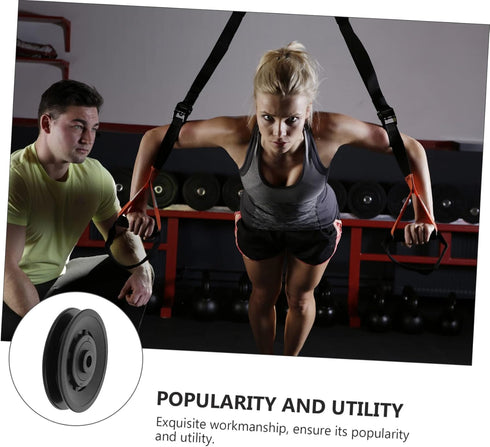 Toddmomy Pulley Wheel Pulley Gym Equipment Cable Fly Machine Cable Crossover Machine Cable Pulley Home Gym Replacement Cables Gym Pulley Universal...