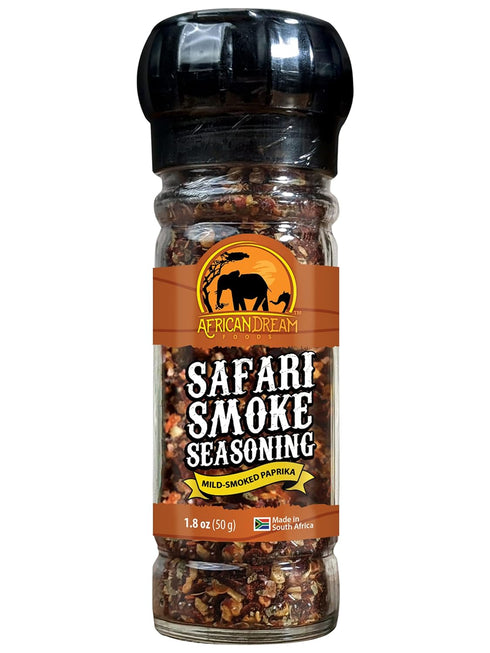 Safari Smoke Seasoning by African Dream Foods | All-Natural Smoky Seasoning | Made with Smoked Paprika Flakes, Dried Garlic, Basil, Sea Salt| Reus...