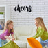 Pangda Cheers Sign for Home Bar Cheers Wall Decor Metal Sign for Home Office Living Room Decoration, Black, 13.78 x 5.91 Inch...