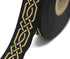 10.9 Yards Spool 0.79 inches Wide Gold Black Celtic Claddagh Celtic Ribbon Embroidered Woven Ribbon Jacquard Ribbon 20272...
