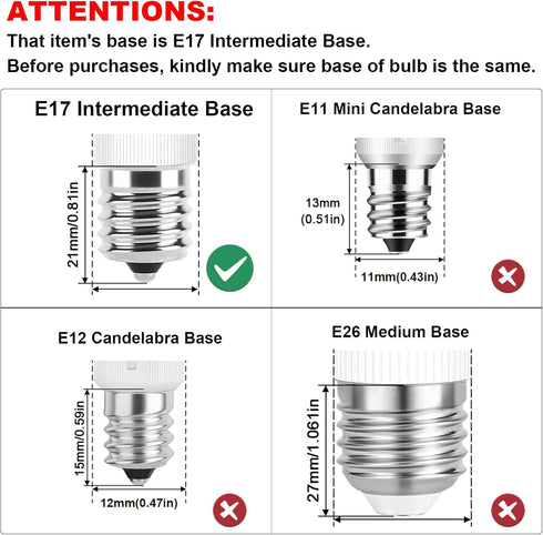 E17 Led Bulb Microwave Oven Light, Over Stove Appliance Replacement 40W Incandescent for Refrigerator, Range Hood, Dimmable, 120V 5W 450LM Dayligh...