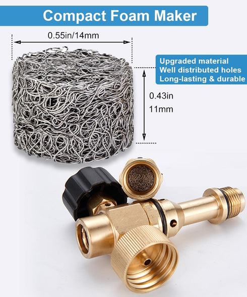1.1 mm Orifice for Foam Cannon and Foam Maker, Universal Foam Cannon Orifice 1.1mm for Snow Foam Lance Blaster, Brass Foam Cannon Tip for Pressure...