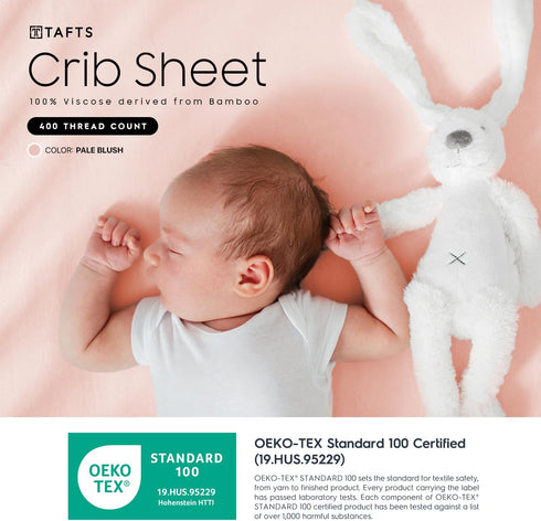 Tafts Crib Sheets, 100% Viscose derived from Bamboo Fitted, Girls, Boys & Unisex, 8 Inch Deep Pocket, Standard Crib & Toddler Mattress, Cooling, S...