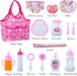 BABESIDE Baby Doll Bottles and Accessories 15 Pcs Baby Doll Feeding Set Including Diaper Bag,Magic Bottles,Changing Mat for Dolls Kids Pretend Pla...