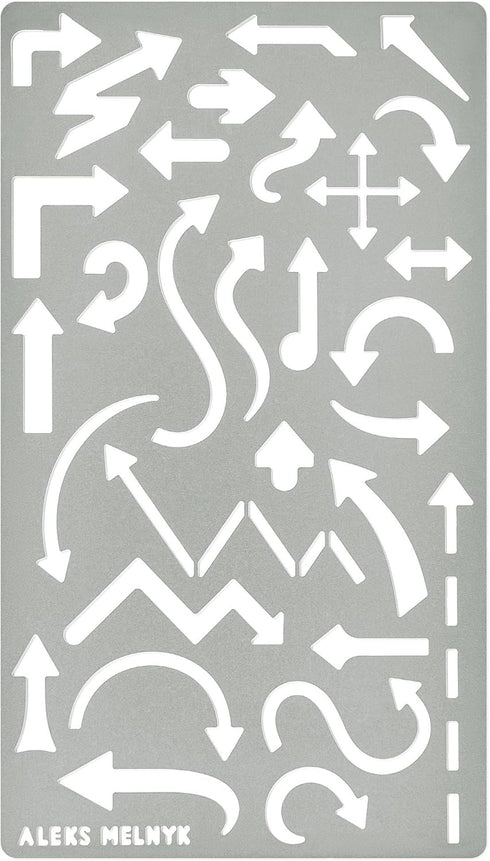Aleks Melnyk No.15 Metal Journal Stencil, Arrow, Stainless Steel Stencil 1 PCS, All Purpose Template Tool for Wood Burning, Bullet Journaling, Geo...