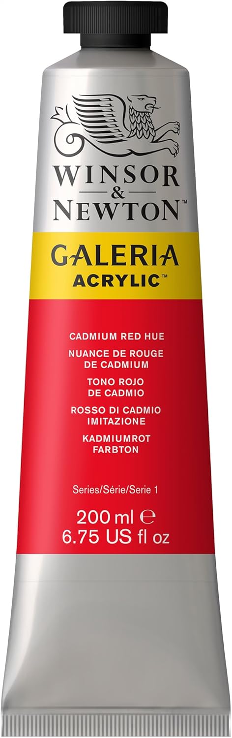 Winsor & Newton Galeria Acrylic Color, 200ml (6.75-oz) Tube, Cadmium Red Hue...