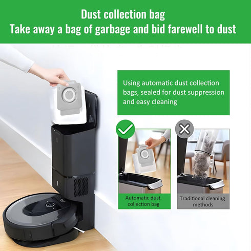 HNRLOY 12 Pack Vacuum Dust Bags Compatible with iRobot Roomba Bags i7, i7+, i8, i8+, i3, i3+, i4, i4+,i6,i6+,j7,j7+,s9,s9+,Replacement Vacuum Clea...