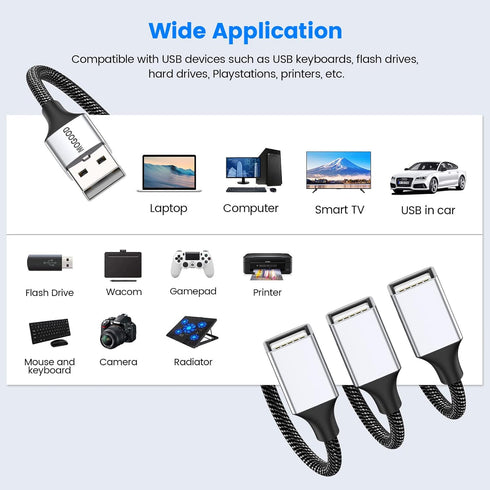 3 in 1 USB Splitter Cable, Portable USB 2.0 Hub for Charging, Data Transfer, Laptop, Mac......