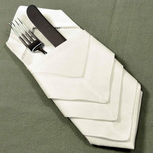 18 x 18 Inch Linen Napkins - Set of 4 Washable Ivory Dinner Napkins...