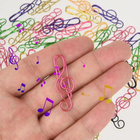 50PCS Music Paper Clips Music Note Paper Clips Cute Metal Musical Treble Clef Paper Clips Musical Notes Clips Fancy Fun Paper Clip Music Bookmark ...