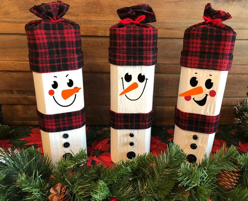 5” Christmas Snowman Face Stencils for Painting on Wood Reusable Christmas Stencil Winter Ornament Drawing Templates for Tiered Tray/Window/Shirts...