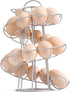 Flexzion Egg Skelter Modern Spiral Egg Holder Countertop (Medium Egg Display) - Freestanding Wired Countertop Egg Holder for Fresh Eggs, Dispenser...