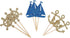 24 Pcs Nautical Theme Glitter Cupcake Picks Cupcake Toppers Food Fruit Picks for Decoration Party Favors...