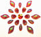 80 Big Flower AB Mixed Size Sew On Rhinestones Flatback Beads Stones Sewing for Clothing Wedding Dress Decorations 2 Holes (Red)...
