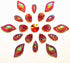 80 Big Flower AB Mixed Size Sew On Rhinestones Flatback Beads Stones Sewing for Clothing Wedding Dress Decorations 2 Holes (Red)...