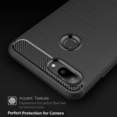 Case Compatible with Cellphone Xiaomi Mi 8 Lite Case, Carbon Fiber Shock Absorption Slim Case Compatible with Cellphone Xiaomi Mi 8 Lite (Red)...