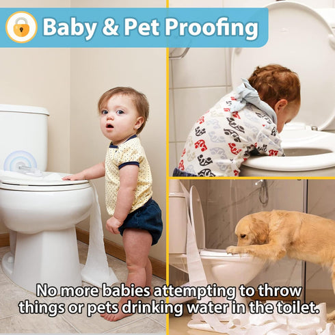 4our Kiddies Baby Toilet Lock (2 Pack) for Child Safety, Baby Proof Toilet Seat Lock with 2 Extra Pallet Fit for Most Standard Toilet, Easy Intall...