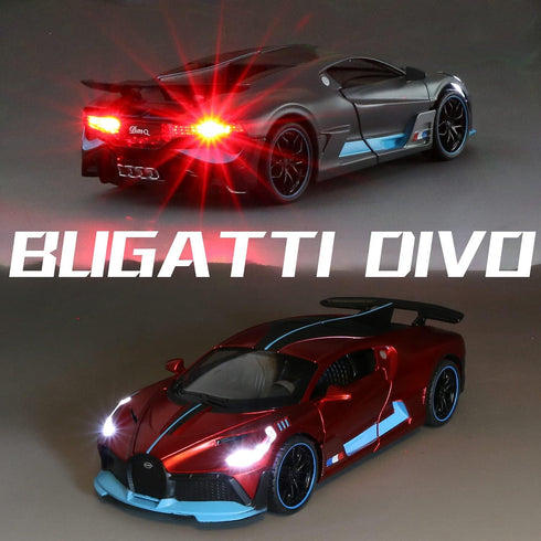 1:32 Bugatti Divo zinc Alloy Pull Back Car Diecast Electronic Toys with Lights and Music,Decorative,Mini Vehicles Toys for Kids,Boyfriend,Young Pe...