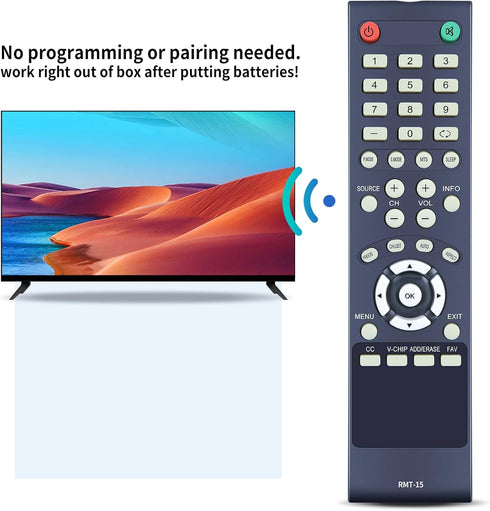 RMT-15 New Replace Remote for Westinghouse TV VR-5535Z VR-3226 VR-3235 CW37T6DW VR-3730 VR-6025Z CW46T6DW CW46T9FW CW26S3CW EW24T7EW EW24T8FW LD-4...