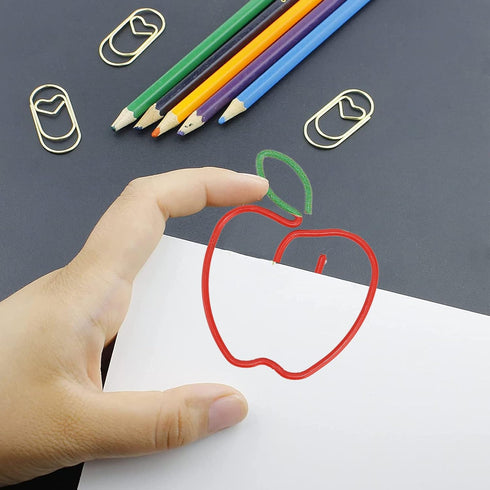 100Pcs Fruit Shape Paperclips, Cute Shaped Paper Clips Great Gifts Nonskid Paper Clips for Office Teacher...
