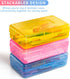 Sooez 3 Pack Large Capacity Hard Pencil Case, Plastic Crayon Pencil Boxes Bulk with Snap-tight Lid, Clear Storage Box Craft Pen Art Marker Organiz...