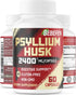 BEBEFEN Psyllium Husk Capsules 2400mg with Black Pepper - 2 Month Supply - Daily Soluble Fiber for Gut Health - Non-GMO and Gluten-Free Formula...
