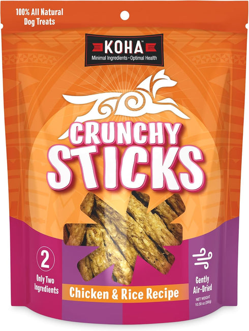 KOHA Pet Crunchy Sticks Chicken & White Rice Recipe, 2 Ingredient Dog Treats for Sensitive Stomachs, Healthy Treats for Dogs...