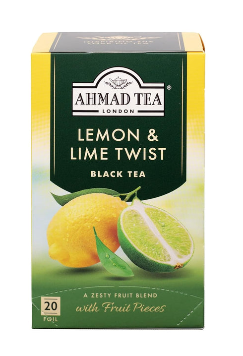 Ahmad Tea Black Tea, Lemon & Lime Twist Teabags, 20 ct (Pack of 1) - Caffeinated & Sugar-Free...
