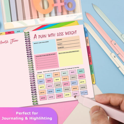 12 PCS Aesthetic Highlighters and Gel Pens, Cute School Supplies for College Study, Preppy Stuff, Office Desk Accessories for Journaling Planner N...