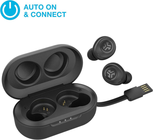 JLab JBuds Air True Wireless Signature Bluetooth Earbuds + Charging Case, Black, IP55 Sweat Resistance, Bluetooth 5.0 Connection, 3 EQ Sound Setti...
