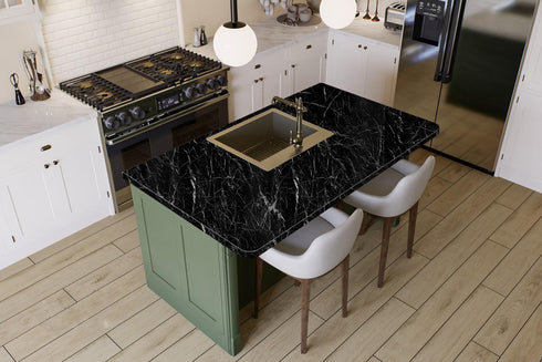 Decoroom Black Marble Contact Paper, Marble Peel and Stick Wallpaper for Counter Top Covers, Self Adhesive Marble Wallpaper for Kitchen Cabinet Vi...