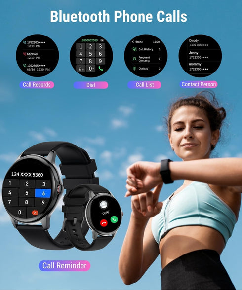 Holiday Smart Watches for Men Women with Answer Make Calls, 1.32" Digital Fitness Watch with Heart Rate Monitor Sleep Step Counter Tracker, IP68 W...