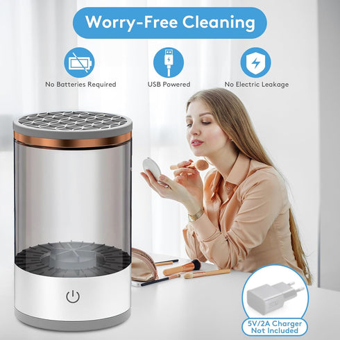 Electric Makeup Brush Cleaner, 2024 New Automatic Spinning Makeup Brush Cleaner, Cosmetic Brush Cleaner For All Size Makeup Brushes, Makeup Brush ...