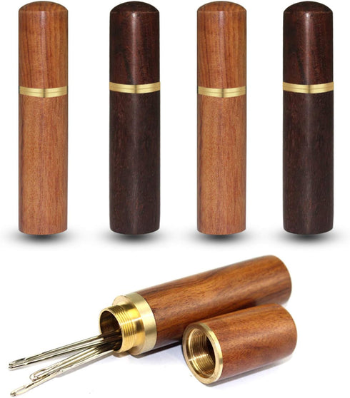 4 Pieces Sewing Needles Holder Sewing Storage Case Wooden Needle Storage Case Box for Sewing Supplies Storage...