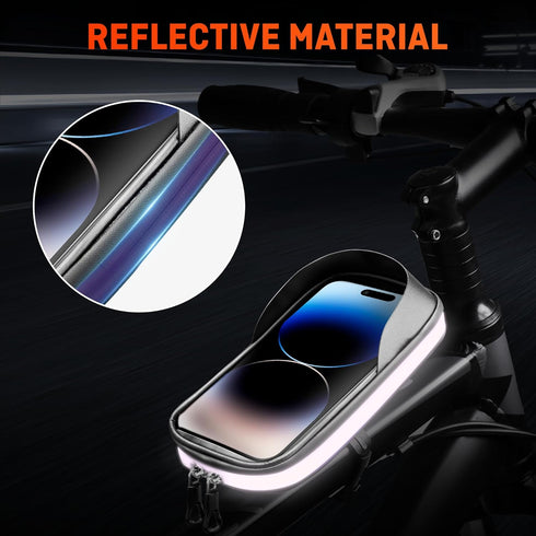 HENMI Bike Bag, Waterproof Bike Rack Bag with Sun and Rain Cover, 360° Rotating Bicycle Cell Phone Holder, Sensitive TPU Touch Screen, Bicycle Acc...