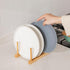 HBlife 2pcs Bamboo Dish Plate Bowl Cup Book Pot Lid Cutting Board Drying Rack Stand Drainer Storage Holder Organizer Kitchen Cabinet?Keep Dry?...