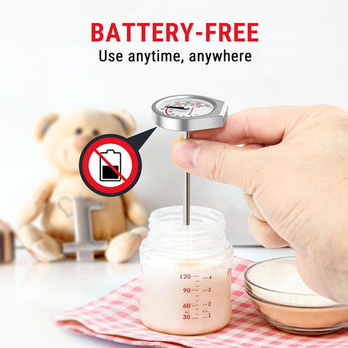 ThermoPro Dial Instant Read Meat Thermometer for Cooking, Grill Food Thermometer with Glass Lens, Portable Kitchen Thermometer with 5'' Stainless ...