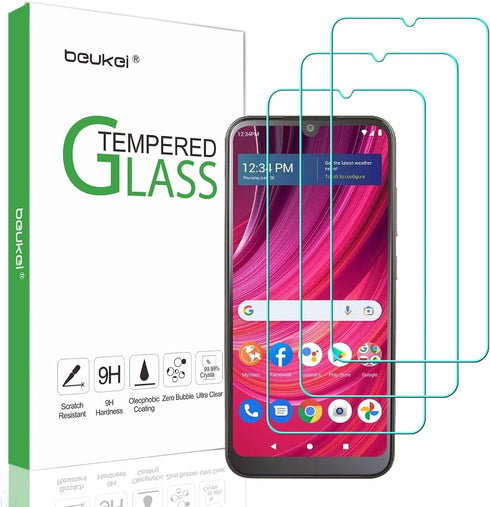 beukei (3 Pack) Compatible for BLU View 4 (B135DL) Screen Protector Tempered Glass,Touch Sensitive,Case Friendly, 9H Hardness......